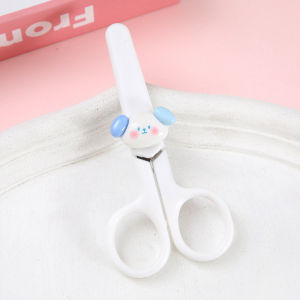 Cartoon Cute Mini Scissors Children Handmade Stainless Steel Utility Knife ins Style with Lid Office Scissors