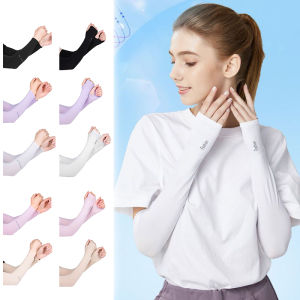 Outdoor Arm Sleeve Hand Socks UV Protection Sleeve Ice Silk Cooling Cover Sarung Lengan Lelaki Sunscreen Long Gloves  冰袖套 - Lightweight Ice Silk Cooling Cover with UV Protection - Malaysia Seller