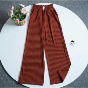 YC - Celana Kulot Knit Hornet Kancing Wanita Panjang Highwaist Jumbo Allsize Casual Kekinian Nyaman