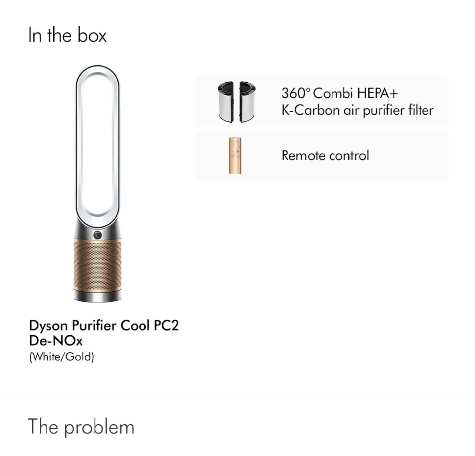 7.7 Specials] Dyson 2-in-1 Air Purifier Cool air purifier PC2 De