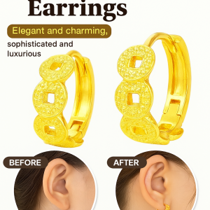 New Chinese earrings Exquisite copper money ear buckle