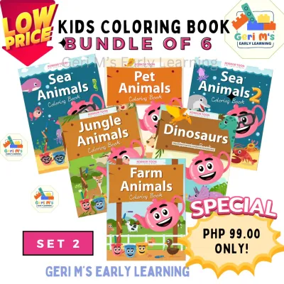 Introductory Offer!!! 6 pcs Coloring Books For Kids Children - Alphabet Colors Shapes Numbers Animals etc