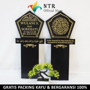 Papan Nama Batu Nisan Tancap Granit Kuburan Sepasang 2 Pcs