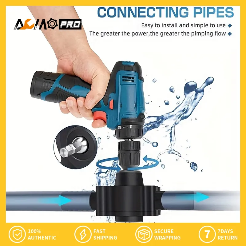 Hand Electric Drill Pump – Self-Priming Water Transfer Pump, 6.35mm Shank, ABS Body, For Oil, Kerosene, Saltwater & More