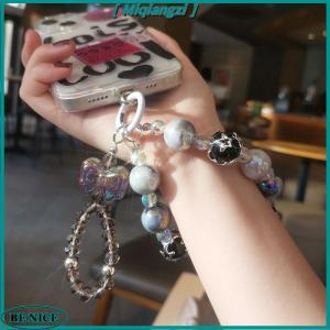 [miqiangzi] Bowknot điện thoại di động Dây buộc dây đeo cổ tay cho phụ nữ cầm tay chuỗi ngắn chống mất điện thoại di động trường hợp Mặt dây chuyền điện thoại quyến rũ dây đeo