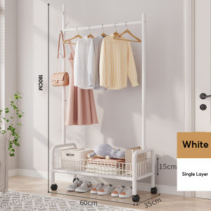 【SG stock】IRO Nordic basket Clothes Rack with Wheels Metal Clothes Hanger Stainless Sampayan Drying Rack Organizers Bedroom Nordic Style