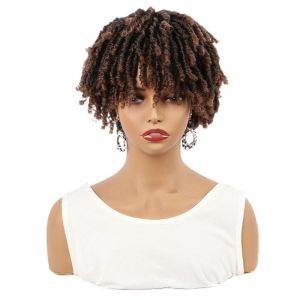 KINTHAZER Bím Tóc móc Tóc giả tóc dreadlock Tóc Giả afro Kẹp vào Tóc Giả bện locs Tóc Giả nửa tóc bện 6 inch Tóc giả ngắn dreads Dành cho Nam Nữ