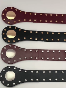 Punk Charm Silver Rivets Belt 4.5cm Wide Waist Strap for Casual and Formal Outfits Decorative Dress Waist Cincher