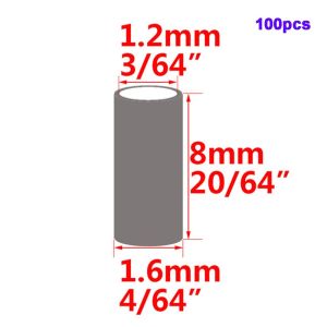RGFV 100pcs Alloy Stainless Steel Fishing Line Tube Tackle Tools Fishing Wire Pipe Crimp Sleeves Connector