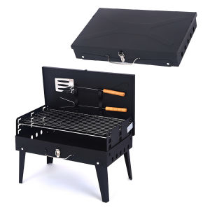 【New Arrival】 Stainless Steel Portable BBQ Grill Multifunction Small Smoker BBQ Grill Tabletop Barbecue Grill for Beach Garden Party