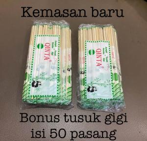 Sumpit bambu import HIGIENIS isi 50 pasang merk WINGS KUAT/ BERSIH / KERING kualitas PREMIUM