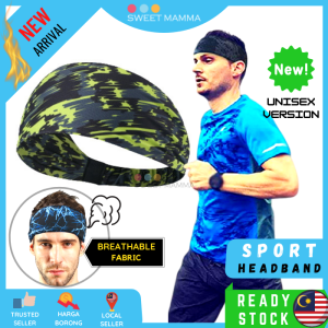 SWEET MAMMA Sport Headband Hairband for Men Women Exercise Sweat Absorb Jogging Running Yoga Badminton Basketball Workout Cycling Accessories Must Have Joging Fashion 运动跑步羽球篮球头巾 - BH0016