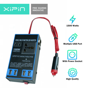 1500W Car Power Inverter Smart Converter DC 12V/24V to 220V USB Charger Multi Function