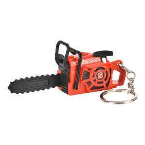 LUZMAR Pull Rope Electric Saw Keychain Realistic Plastic Power Saw Bag Pendant Creativity Handheld Logging Saw Toy Gift Key Decor