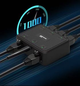 MMA Network Cable Splitter Adaptor black (1-4) four in one network splitter 1000mbps/100mbps