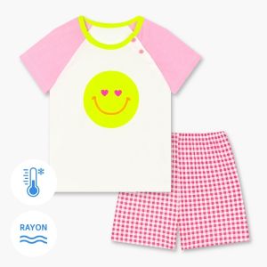 Bộ ngắn tay quần áo Cool Feel mịn siêu mỏng mát mặc nhà mùa hè cho bé trai Unifriend Hàn Quốc U2024-5