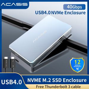 ACASIS USB 4.0 mobile M.2 Nvme Enclosure 40Gbps NVME M.2 SSD PCI-E  M-Key Solid State Drive External Enclosure  Aluminum Shell Compatible with USB4.0 USB3.2/3.1/3.0/2.0/Type-C For Laptop TBU401