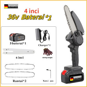 【Pengiriman segera】Chainsaw mini 6 Inch Chainsaw Chain Saw Cordless 2 baterai 6 Inch Chainsaw Cordless Chainsaw Gergaji Rantai Elektrik Mini Portable Genggam Lithium Model zp