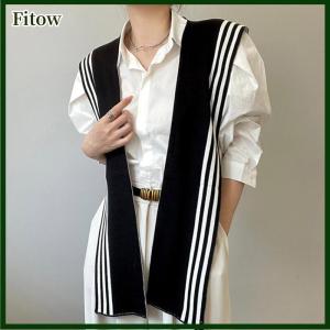 Fitow Korean Style Fashion Knitted Shawl Shirt Shoulder Striped Collar Retro Style Scarf Female Accessories