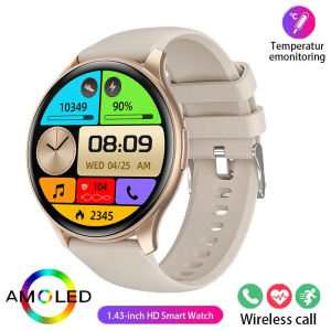 Smart Watches 1.43 Inch AMOLED Women Bluetooth Call Sports Fitness Tracker Heart Rate Monitor Men Smartwatch