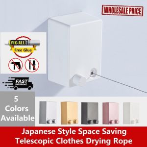 POPULAR PRODUCT [ Local Ready Stocks ] Japanese Style 4.2 Meter Long Indoor Punch-free Invisible Telescopic Clothes Line Clothes Drying Hanger Sidai Baju Kering Rumah Jemur