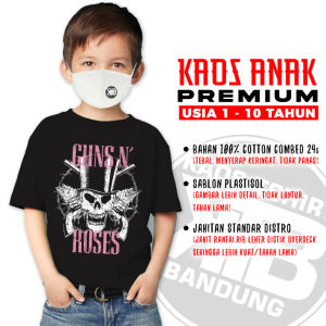 kaos anak gnr skull guns n roses tulisan pink rock legend t shirt laki-laki perempuan cowok cewek premium
