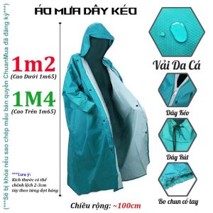 Áo Mưa Ích Kỷ 1 Người Cao Cấp Lót Lớp Lưới Tản Nhiệt Thoáng Khí ( Áo Mưa Măng Tô Khóa Kéo Dây Rút Túi Rộng Chống Nước )