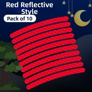 GUQIANFANG86 10pcs/set Rainbow Red White Bicycle Reflective Sticker PVC 90.7cm Car Motocycle Night Safety Warning Sticker  Bike Wheels Rainbow Sticker for Bike