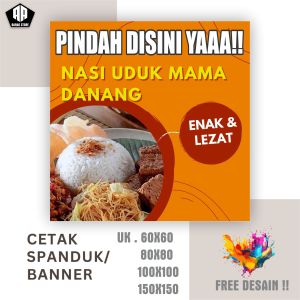 Cetak Spanduk Cetak Banner NASI UDUK Ukuran 100X100 Bisa Request