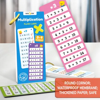BERA TALE Rewritten Multiplication And Division Training Cards Study Cards Math Practice Cards for Primary School Students 16Cards