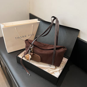Túi đeo vai da lộn mới cho phụ nữ Ví Hobo cổ điển Màu đồng màu Túi xách giả da lộn với túi bên trong Túi đeo chéo để mua sắm đi làm2026