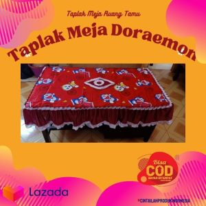 PROMO Taplak meja tamu saten karakter doraemon hello kitty/ Taplak Meja Doraemon Modern
