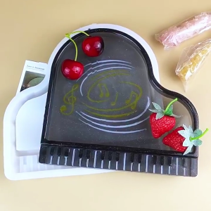 Sáng Tạo đàn piano khay Silicone khuôn nhựa Epoxy lưu trữ tấm khuôn phong cách Coaster khuôn cho crafting những người đam mê