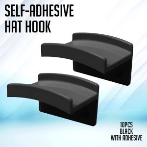 PP Supplies - 10pcs Hat Hooks Self-Adhesive Wall Hangers (Black/White)