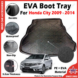 For Honda City 2009-2014 EVA Copolymer Car Boot Tray Luggage Cargo Trunk Tray Dulang But Kereta 汽车后箱垫