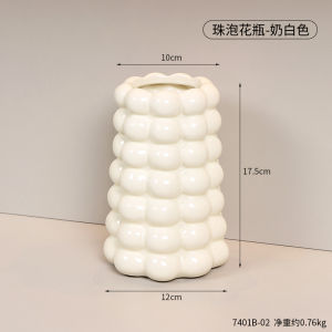 Mudah seramik pasu hiasan putih perak bunga susunan bekas ruang tamu meja makan bunga pasu hiasan rumah baru