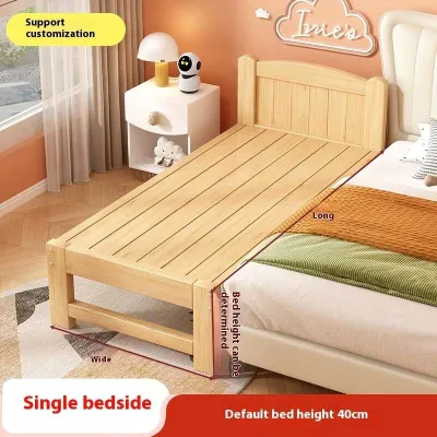 Kids Bed Solid Wood Childrens Bed With Guardrail Baby Splicing Bed Adults Can Sleep Single Bed Frame durong5.sg