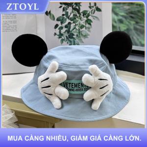 【ZTOYL】 Phim Hoạt Hình Mickey Palm Hat Kawaii Ngư Dân Mũ Cho Phụ Nữ Mùa Hè Ngoài Trời Kem Chống Nắng Cap Di Động Xô Hat Quà Tặng Sinh Nhật