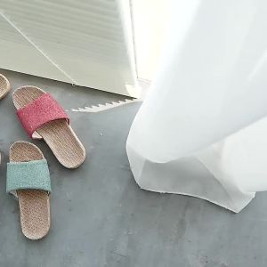 New Linen Slippers For Women Indoor Non-Slip CoupleS All-Season Floor Slippers Wear-Resistant Cool Slippers