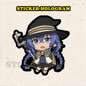 Stiker Hologram Roxy Mushoku Tensei ukuran 6 cm