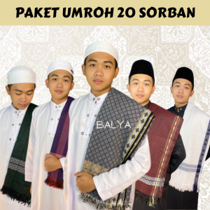 PAKET GROSIR 20 SORBAN JUMBO SONGKET PREMIUM OLEH OLEH HAJI DAN UMROH