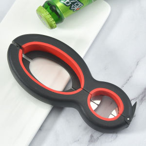 6 in 1 Can Opener with Stainless Steel Blades Multi-function Manual Glass Beer Bottle Opener Jar Opener Pop Can Opener