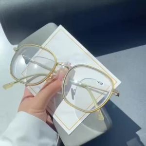 Fashion Graded Glasses for Nearsighted 0-600 Womens Myopia Glasses Anti-blue Anti-radiation Frosted Metal Frame