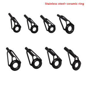 KingBe เบ็ดตกปลาสแตนเลสด้านบนแหวนพอร์ซเลน8ชิ้น DIY ปลายเบ็ดตกปลาอุปกรณ์ตกปลา Pesca