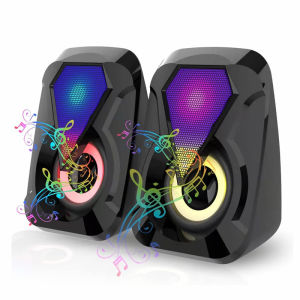 ACTUAL Gaming Speaker Laptop/Komputer Speaker Kabel Multimedia Desktop  E-1046 Portable Active Speaker 2.0 untuk Komputer PC Laptop Colokan Aux 3.5mm LED RGB Light With Volume Control