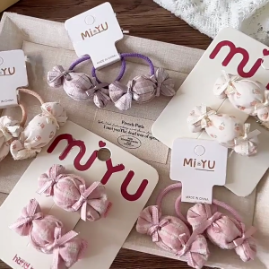 1 cặp đầy màu sắc kẻ sọc vải cột tóc cho cô gái chàng trai co giãn dây cao su da thân thiện thực tế Phụ kiện tóc