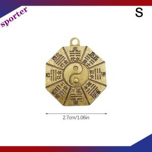 Sporter จี้สร้อยคอไดอะแกรม taoism จี้เครื่องรางจีนหยินหยางเครื่องรางการทำนายแบบทำด้วยตัวเองพวงกุญแจเครื่องประดับ