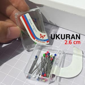 JARUM PENTUL (Isi: 50pcs) / Jarum Jahit & Hijab (Jilbab) Warna Warni (Pentul - 3.5cm & 2.6cm)