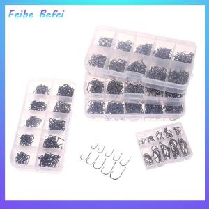 [Feibe Befei] 100-500PCS Fishing Hooks Set High Carbon Steel Sharp Durable Barbed Fishhook Rock Fishing Equipment Gear Tackle Accessories