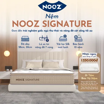 Nệm Foam NOOZ Signature Đệm Cao Su Thiên Nhiên Và Lò Xo Túi Nâng Đỡ 7 Vùng Cơ Thể NOOZ Home Goods